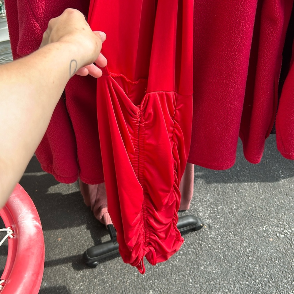 Red Scrunched Dress